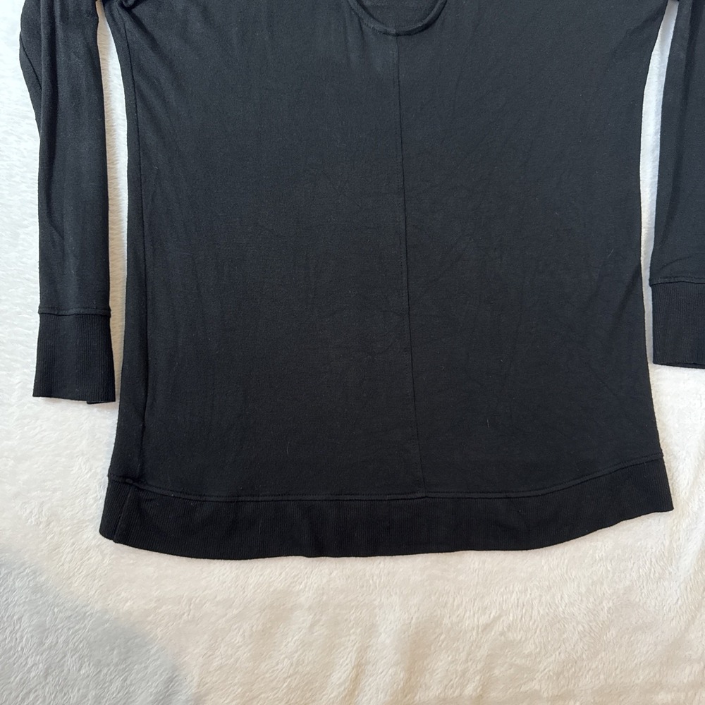 Athleta Black Criss-Cross Back Modal Blend Long Sleeve Top XS Made in USA - Picture 8 of 9
